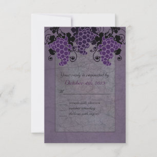 Invitation Vieux mariage de raisins violets Enregistrer la da