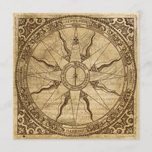 Invitation Vieux rose de boussole