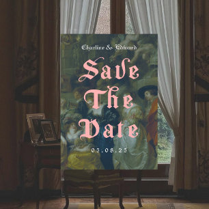 Invitation Vieux Tableau Gothique Enregistrer la Date