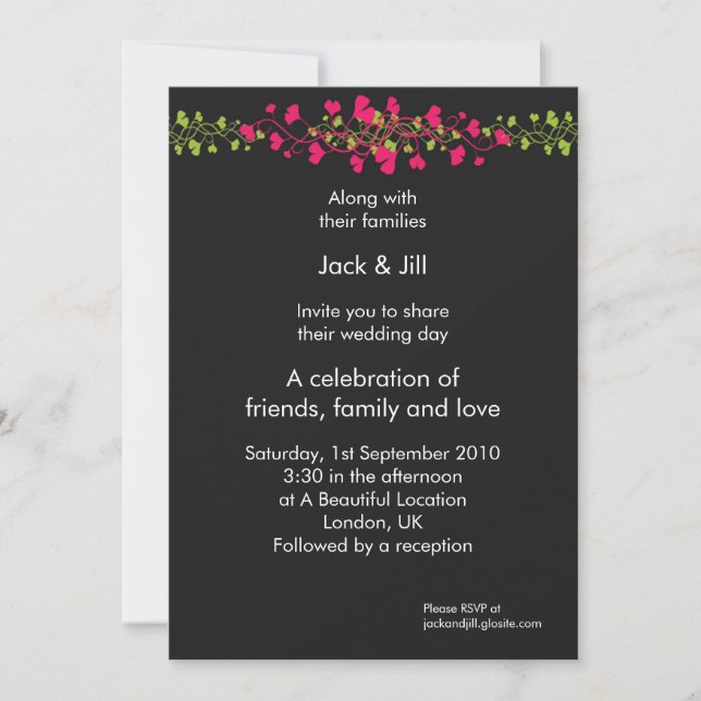 Invitation Vigne de Coeurs 5x7 (Devant)