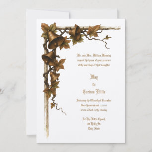 Invitation Vigne et cloches de mariage