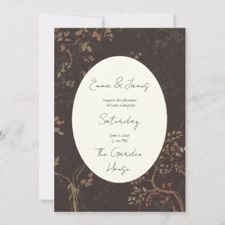 Invitation Vignes florales marron rustiques