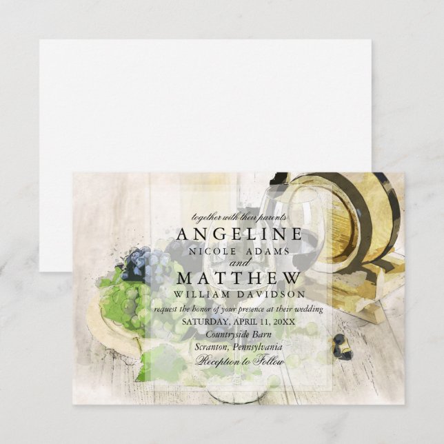 Invitation Vignoble à thème russe (Devant / Derrière)