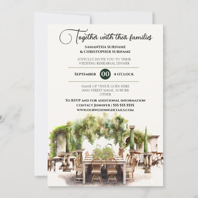 Invitation Vignoble al fresco dîner vin de luxe (Devant)