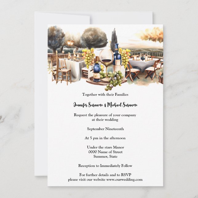 Invitation Vignoble al fresco tables automne vignoble (Devant)