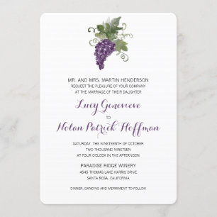 Invitation Vignoble aquarelle   MARIAGE
