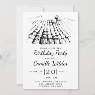 Invitation Vignoble de vignoble fête d'anniversaire