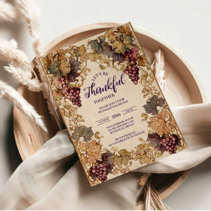 Invitation Vignoble d'or Thanksgiving Celebration