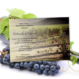 Invitation Vignoble et Rose clôture Mariage Brunch