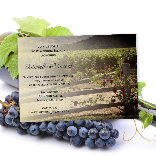 Invitation Vignoble et Rose clôture Mariage Brunch (Créateur téléchargé)