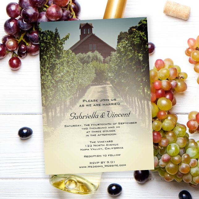 Invitation Vignoble et Rustique Mariage de la grange rouge (Créateur téléchargé)