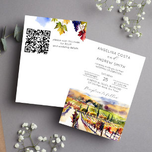 Invitation Vignoble Napa Valley aquarelle mariage modèle