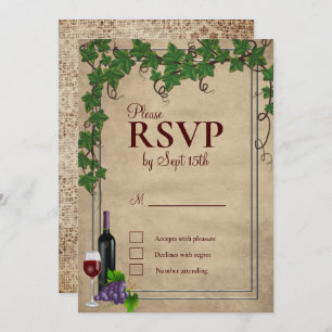 Invitation Vignoble rustique épousant RSVP