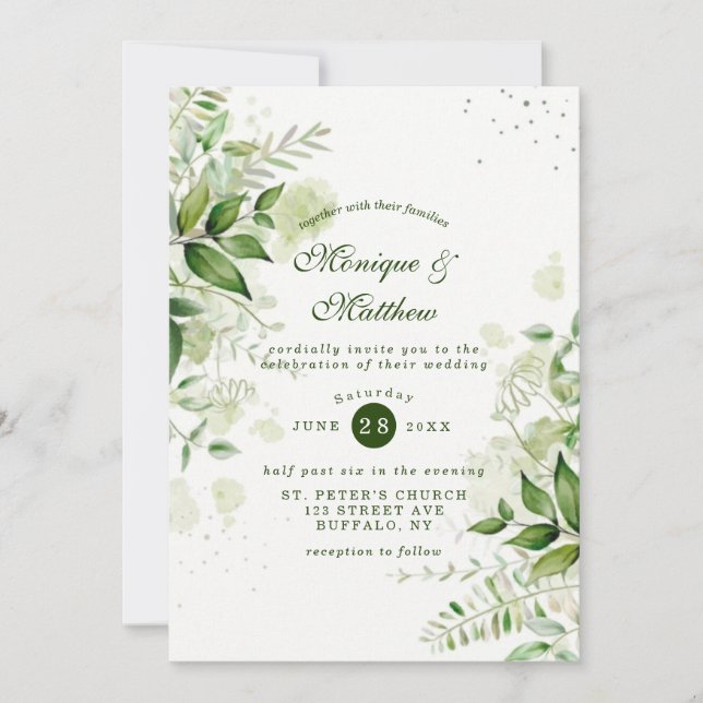 Invitation Vignoble rustique Mariage blanc (Devant)
