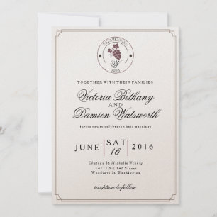 Invitation Vignoble Vignoble Moderne Vintage Mariage Invitati