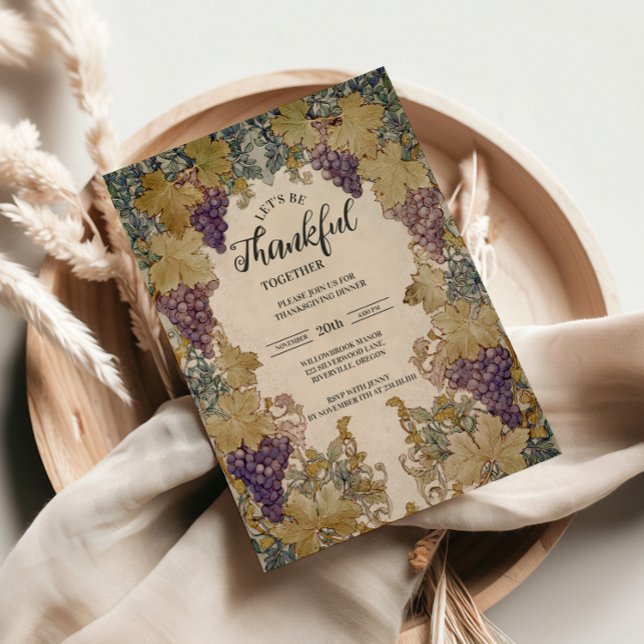 Invitation Vignoble vintage Thanksgiving Celebration (Créateur téléchargé)