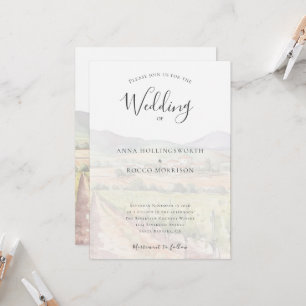 Invitation Vignoble Watercolor moderne Mariage