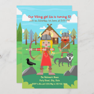 Invitation Viking Girl Birthday Party