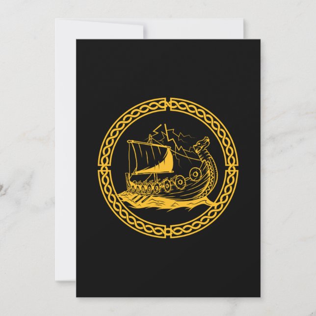 Invitation Viking Ship Guerrier Valhalla Norse Mythologie Cad (Devant)