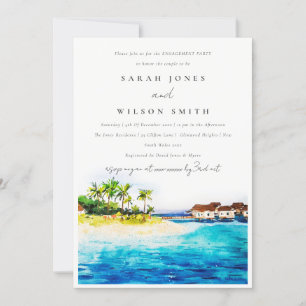Invitation Villa Tropical Overwater Beach Fiançailles