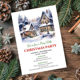 Invitation Village de Noël fantaisiste et cosy, scène hiverna