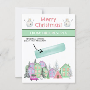 Invitation Village de Noël Pastel, Cadeau personnalisé