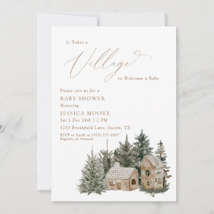 Invitation Village de pain d'épice d'hiver Baby Shower d'hive