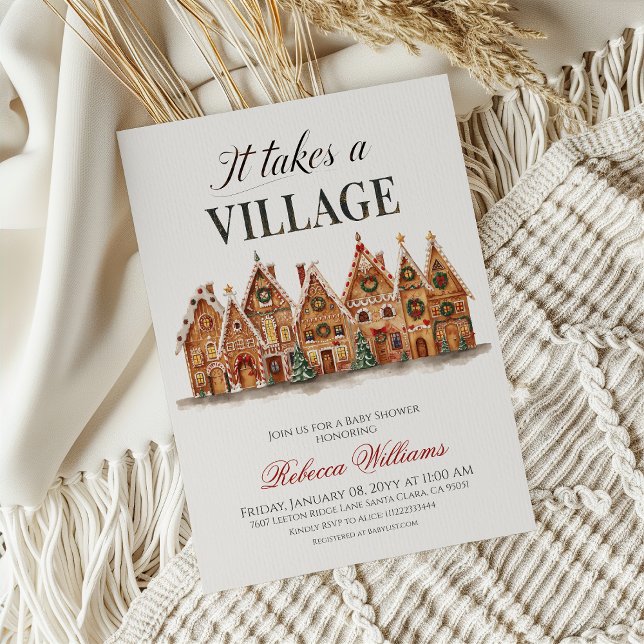 Invitation Village d'hiver Baby shower neutre pour les femmes (Créateur téléchargé)
