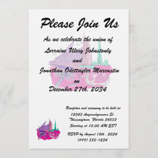 Invitation ville de Dubaï non txt rose graphisme design voyag