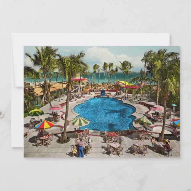 Invitation Ville - Miami FL - Assis piscine 1941 (Devant)