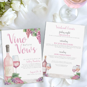 Invitation Vin avant les vœux de mariage enterrement de vie d