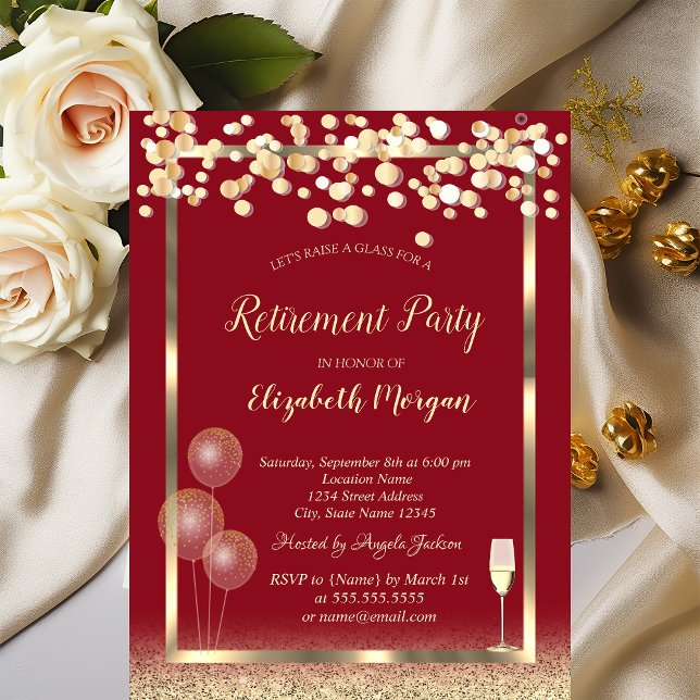 Invitation Vin Ballons en verre Parties scintillant argent Re (Créateur téléchargé)