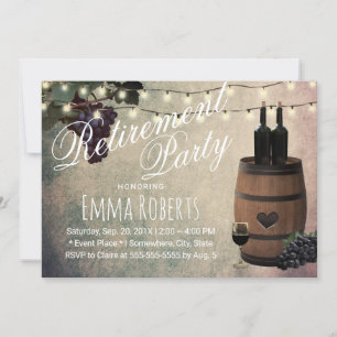 Invitation Vin Barrel Raisins Partie de retraite Vintage
