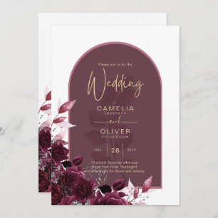 Invitation Vin Bourgogne Rose Gold Mariage