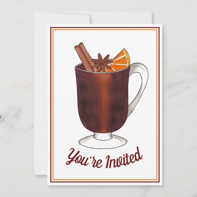 Invitation Vin Chaud Bienvenue à la Maison Ouverte Fête de No (Devant)