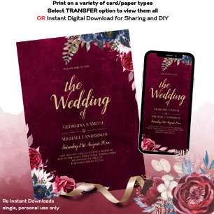 Invitation Vin de baie floral mariage