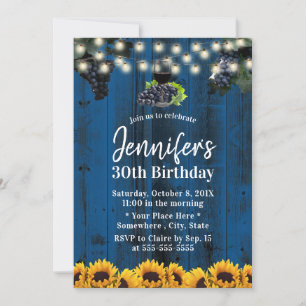 Invitation Vin de la Marine Blue Sunflower 30e anniversaire