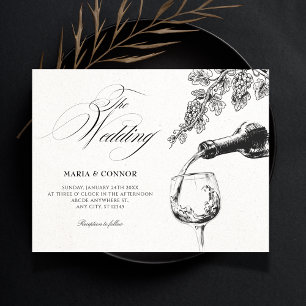 Invitation Vin de mariage élégant boisson