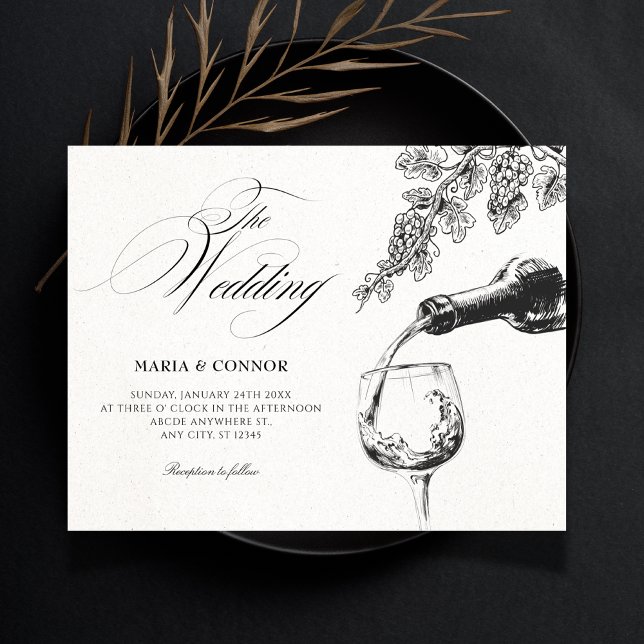 Invitation Vin de mariage élégant boisson  (Créateur téléchargé)