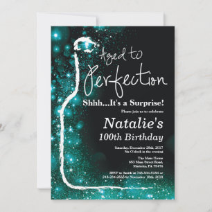 Invitation Vin de Surprise pour les 100 ans, Vieilli à la Per