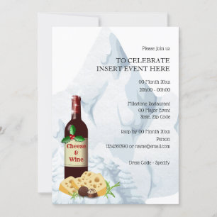 Invitation Vin de vacances fromage neige d'hiver
