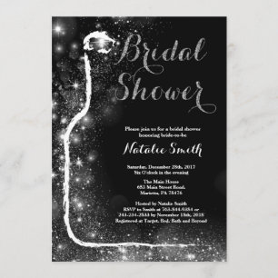 Invitation Vin d'invitation pour la douche nuptiale noire et 