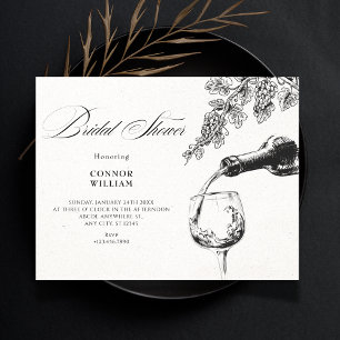 Invitation Vin élégant pour la douche de la mariée