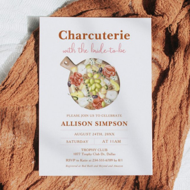 Invitation Vin et Fromage Fête des mariées de charcuterie (Créateur téléchargé)