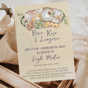 Invitation Vin et fromage Lingerie Bachelorette