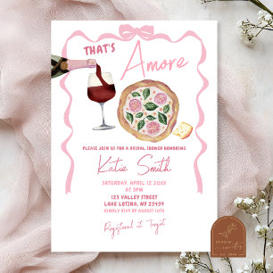 Invitation Vin et pizza italien de la fantaisiste Bow C'est l