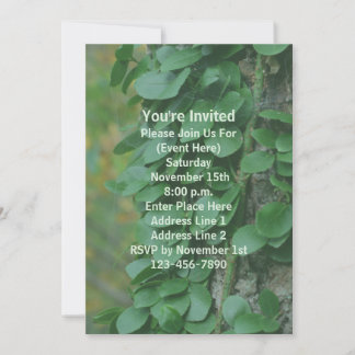 Invitation Vin Feuille Vert Sur La Fête De L'Arbre