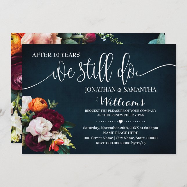 Invitation Vin Marine Nous Faisons Encore L'Anniversaire Mari (Devant / Derrière)