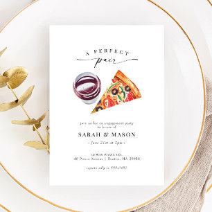 Invitation Vin & Pizza Perfect Pair Engagement Party