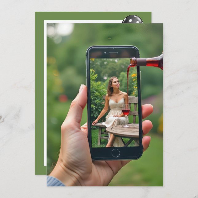 Invitation Vin pouring 35e fête d'anniversaire (Devant / Derrière)